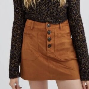 Zara TRF Collection faux suede mini skirt Size M